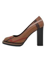 Tod's Stitched Leather Block Heel Pump EU 37 Braun