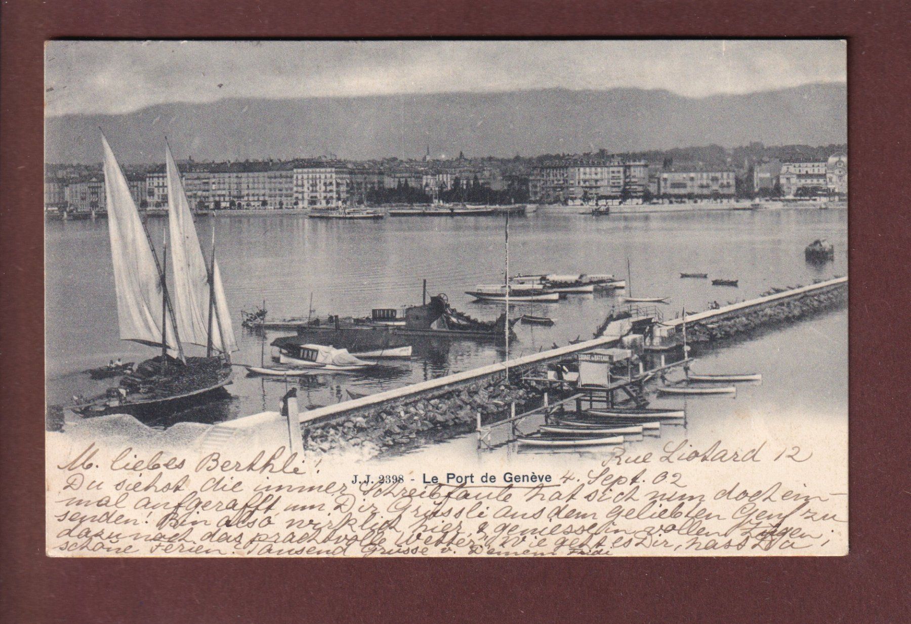 Ansichtskarten: GENEVE - Le Port - 1902 – Gebraucht aus Pully von nicecards