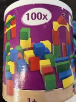 Holzbausteine, 100 Teile, bunt - Top Zustand!