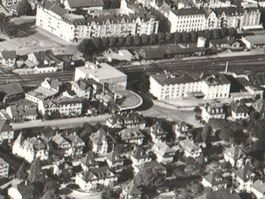 SOLOTHURN: Fliegeraufnahme Schalt, mit Bahnhofquartier ~1950