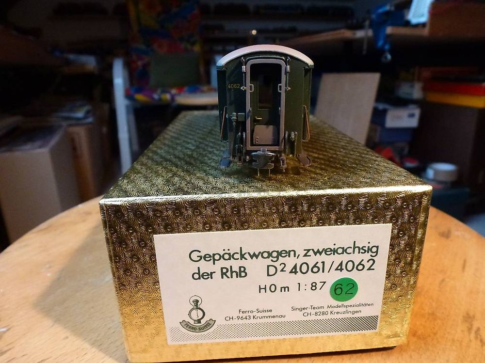 Ferro-suisse Modelleisenbahnen: Ferro Suisse H0m RHB D 4062 grün – Gebraucht aus Birmensdorf ZH von 8903ErichTittel