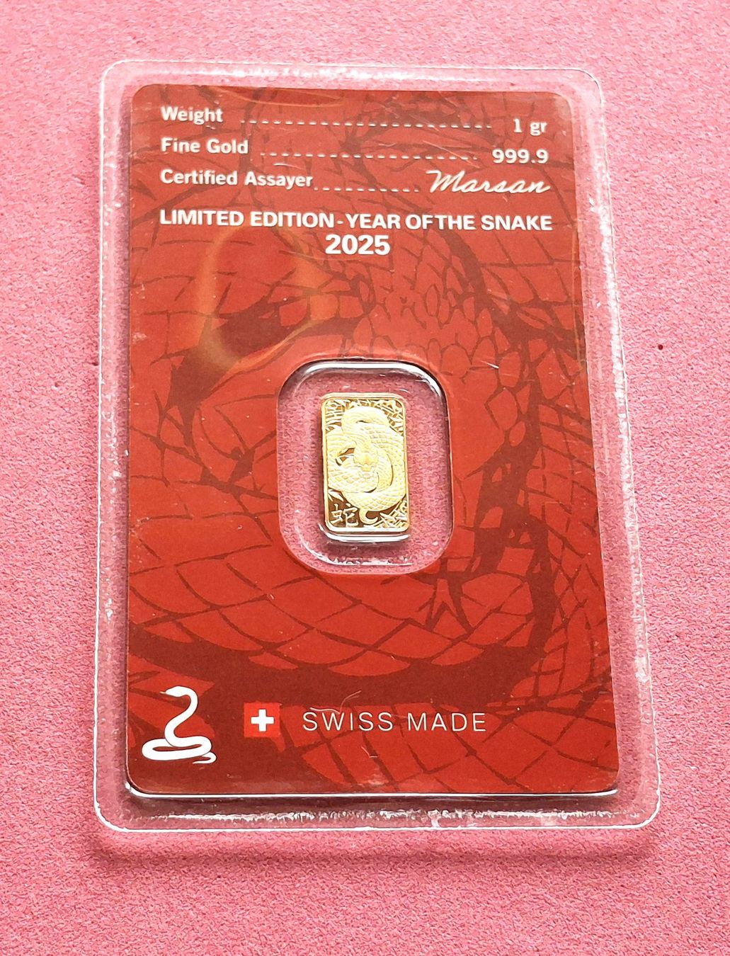 Metalli preziosi: ARGOR - SNAKE - 1 GRAMM - N° 11.278 – Nuovo e nell'imballaggio originale da Boniswil venduto da dpd4coins 1