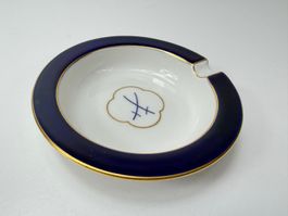 MEISSEN Porzellan Aschenbecher Kobaltblau Goldrand 9.5cm