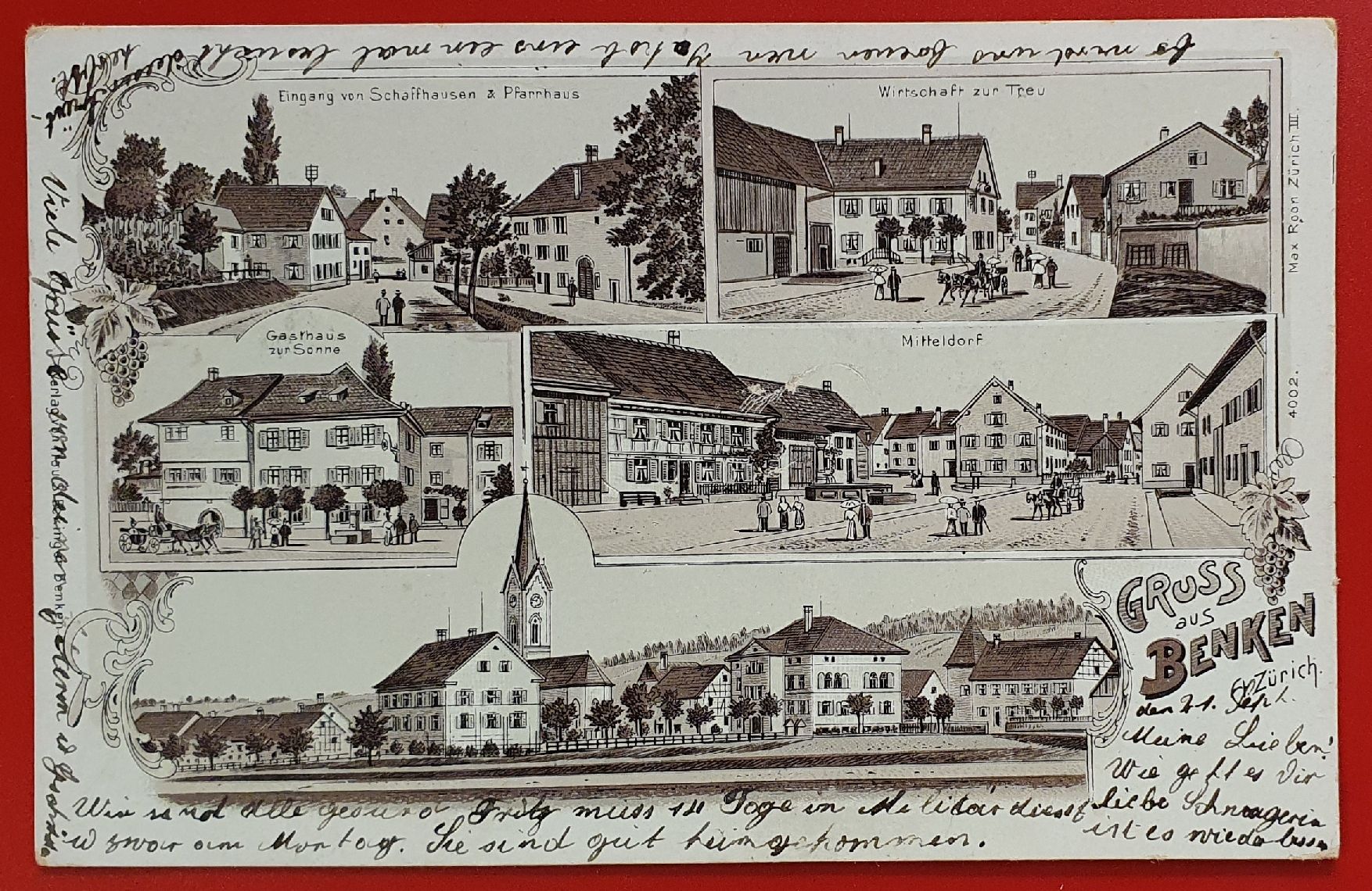 Cartoline postali: Gruss aus Benken 1910 – Usato da Kreuzlingen venduto da Rschweiz1