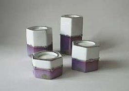 Kerzenständer 4er-Set violett/platin