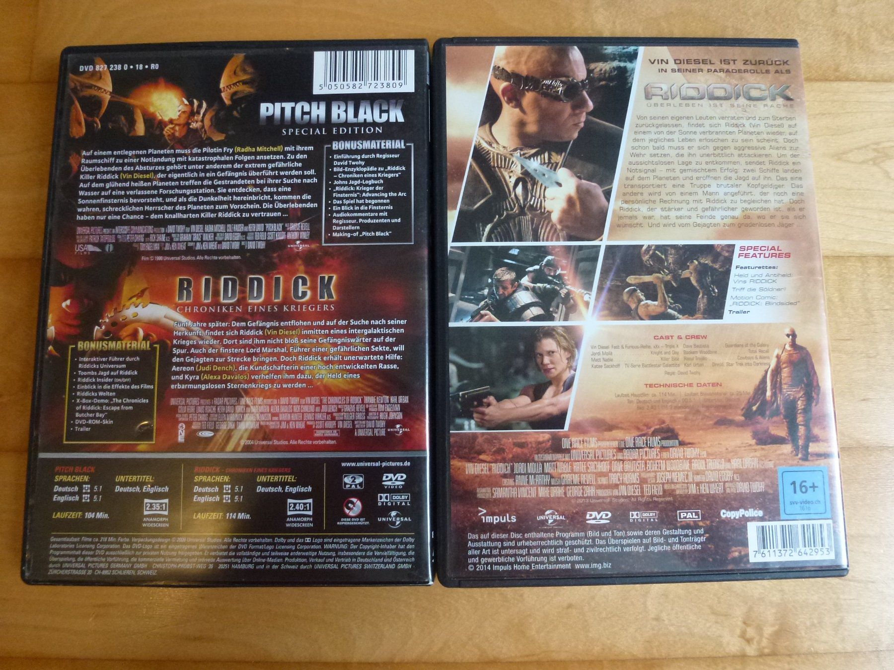 Tutti i DVDs: Riddick 1-3 (3 DVD's) – Nuovo (secondo la descrizione) da Bern venduto da Frebo 1