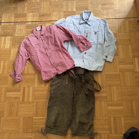 Kindertrachten Gr. 122/128 – Lederhose + 2 Hemden