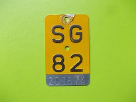 Velonummer / Mofanummer / Töfflinummer SG 82