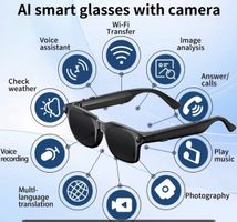 Lunettes intelligentes avec caméra et audio noir neuf