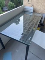 Gartentisch mit Glasplatte schwarz