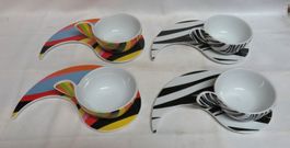 4 er Set Geschirr Kaffegeschirr Porzellan Angelo Fortuna OVP