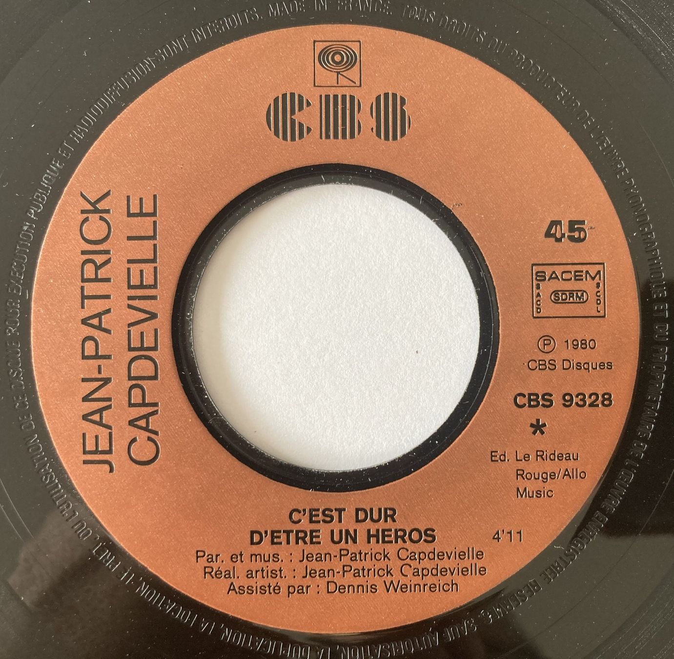Dischi in vinile: JEAN-PATRICK CAPDEVIELLE - C'EST DUR D'ETRE UN HEROS – Usato da Bottens venduto da hotter-than-hell 2