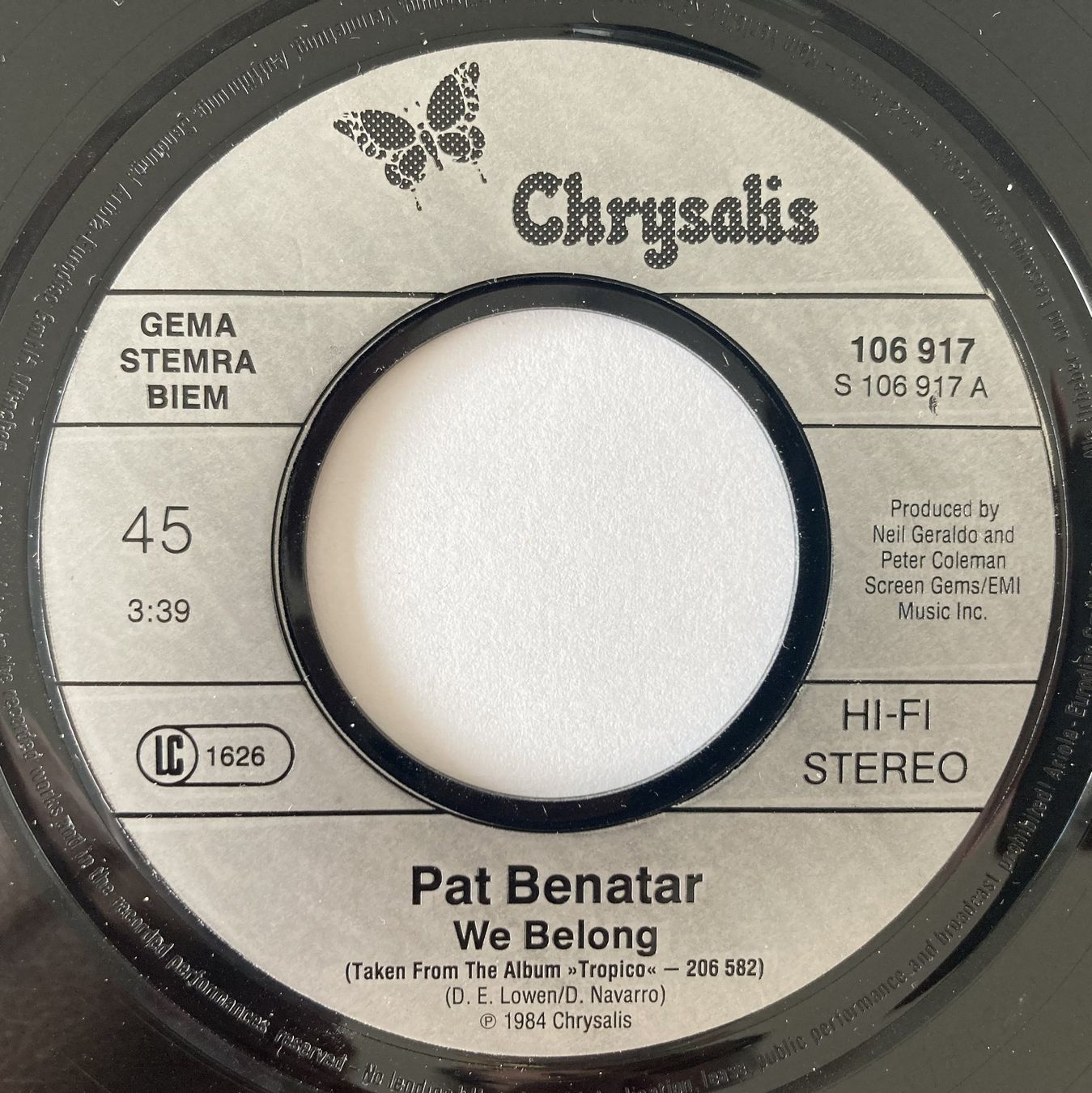 Schallplatten: PAT BENATAR - WE BELONG – Gebraucht aus Bottens von hotter-than-hell 2