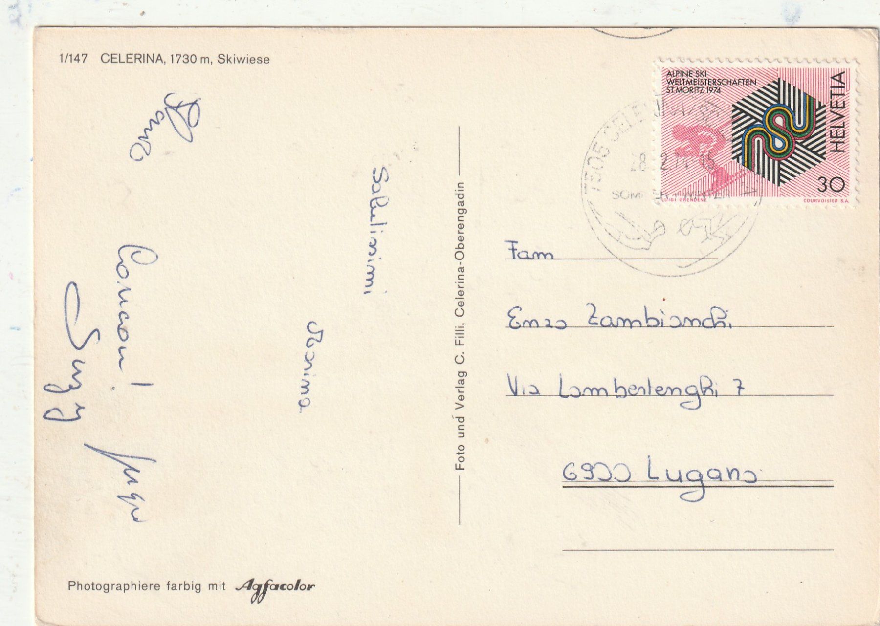 Cartes postales: Celerina Skibetrieb – D'occasion à Lumbrein par made02 1