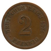 Deutschland Kaiserreich 2 Pfennig 1874 A