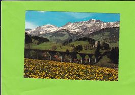 BLS-Viadukt und Tellenburg bei Frutigen