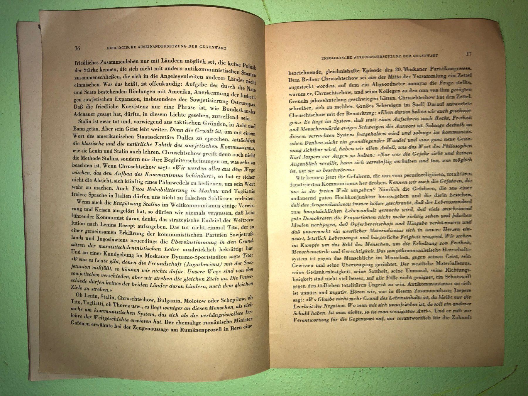 Bücher: Buchmann: Ideolog. Auseinandersetzungen d. Gegenwart 1956 – Gebraucht aus Zürich von allp 5