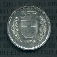 CHF___5.00 1976 stgl * nigelnagelneu! 5 Franken
