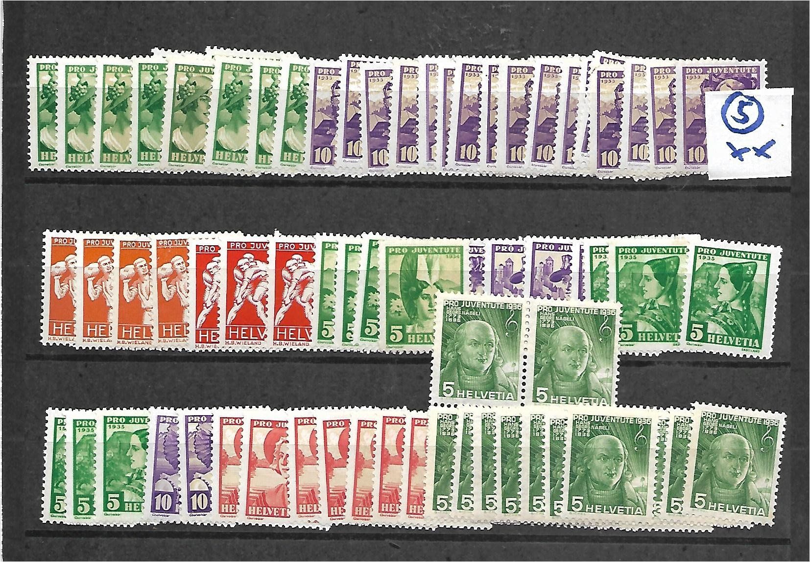 Alle Briefmarken: Pro Juventute 1914-1948 : Ca. 750 Marken – Gebraucht aus Reinach BL von eiche419 4