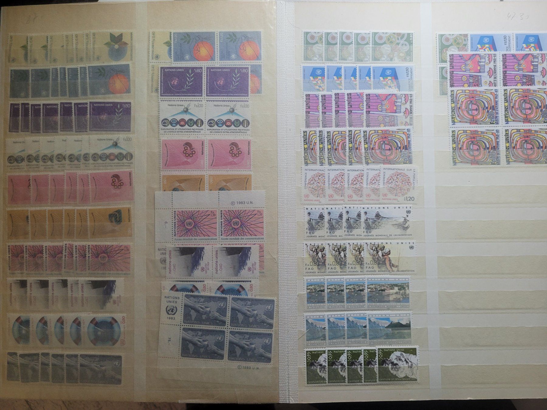 Tutti i francobolli: ONU Genève ** faciale 1030,- CHF – Nuovo (secondo la descrizione) da Colombier NE venduto da Colombier 3