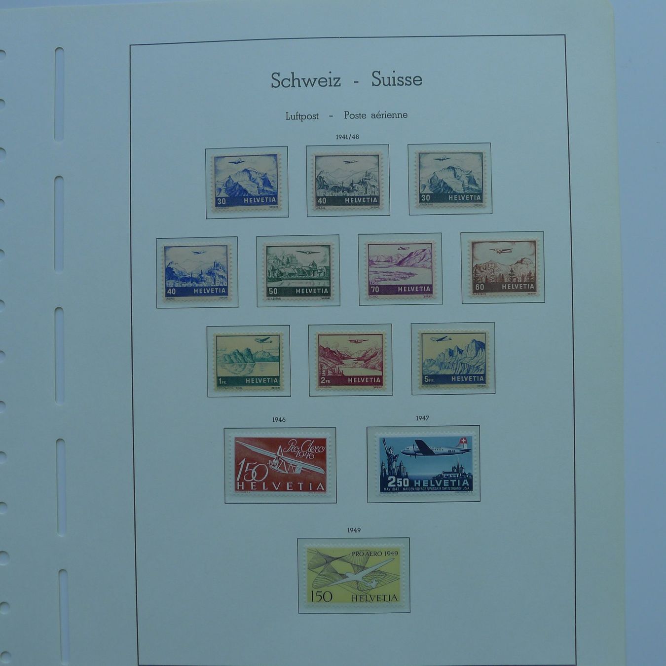 Tutti i francobolli: Sammlung Flugpost ab F1, meist postfrisch ** Kat: 1855.- – Usato da Ebikon venduto da SilvioFreund 6