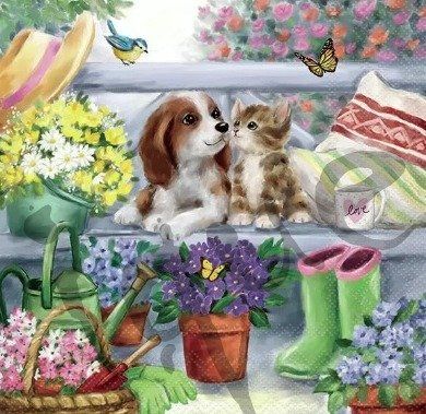 Tovaglioli: Serviette bench friends (1657) 2Stk. – Nuovo (secondo la descrizione) da Schlatt TG venduto da kreativ-atelier