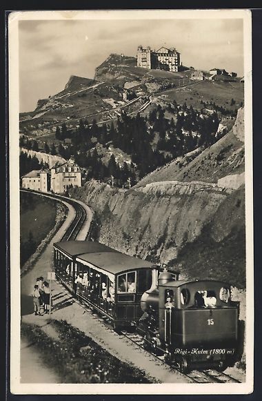 Cartoline postali: AK Rigi-Kulm, Bergbahn, 1934 – Usato da Berlin venduto da bartko-reher