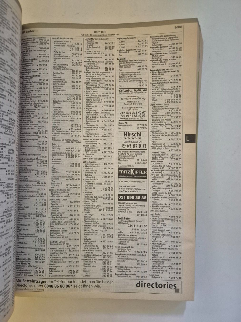 Libri: Bern Stadt und Region, Telefonbuch 2000 – Usato da Langendorf venduto da zvonu161 5