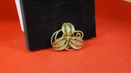 Filigrane Vintage Brosche, Gold und Silberfarben, Top!