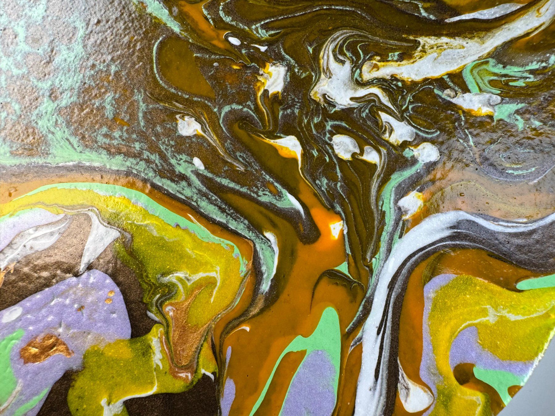 Dipinti: Acryl-Flüssigmalerei, kreisförmig – Usato da Schlieren venduto da MayaSheng1983 1