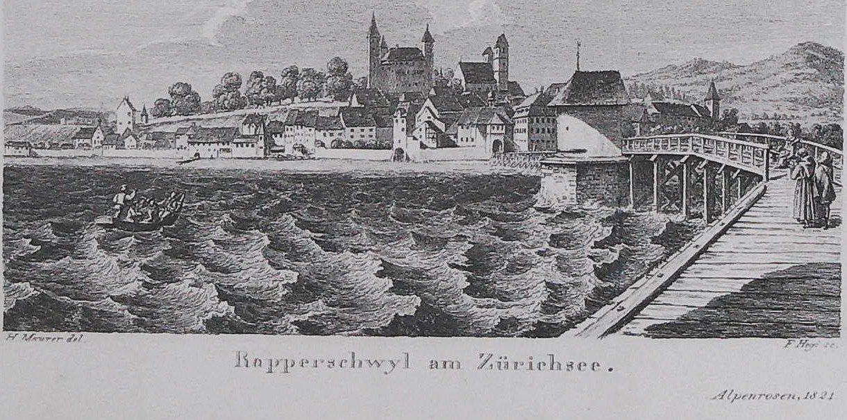 Incisioni: Rapperswil Kupferstich von Hegi 1821 – Usato da Rafz venduto da Helvet32 1