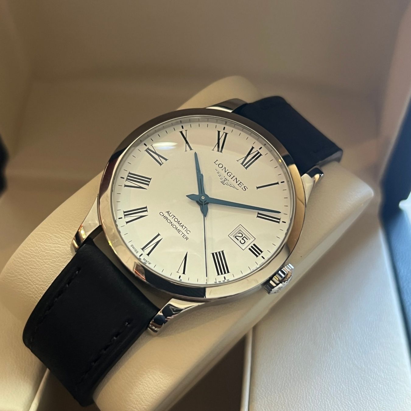 Longines Orologi: Longines Record Automatic Date L2.820.4.11.6 – Usato da Carouge GE venduto da Watchaser 8