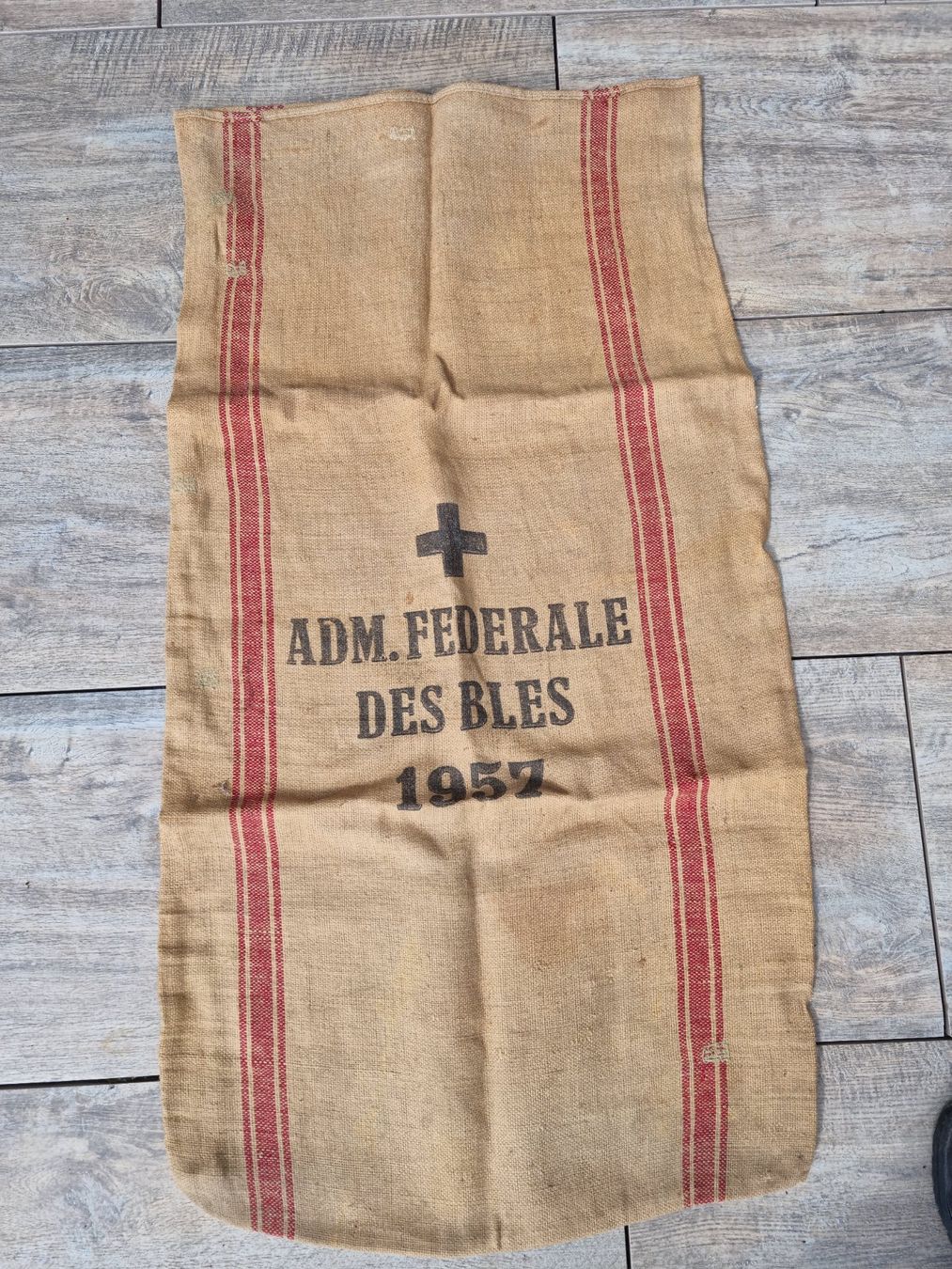 Tessuti: Alter Jutesack Eidg. Getreideverwaltung 1957 – Usato da Bözberg venduto da heinz-d 1