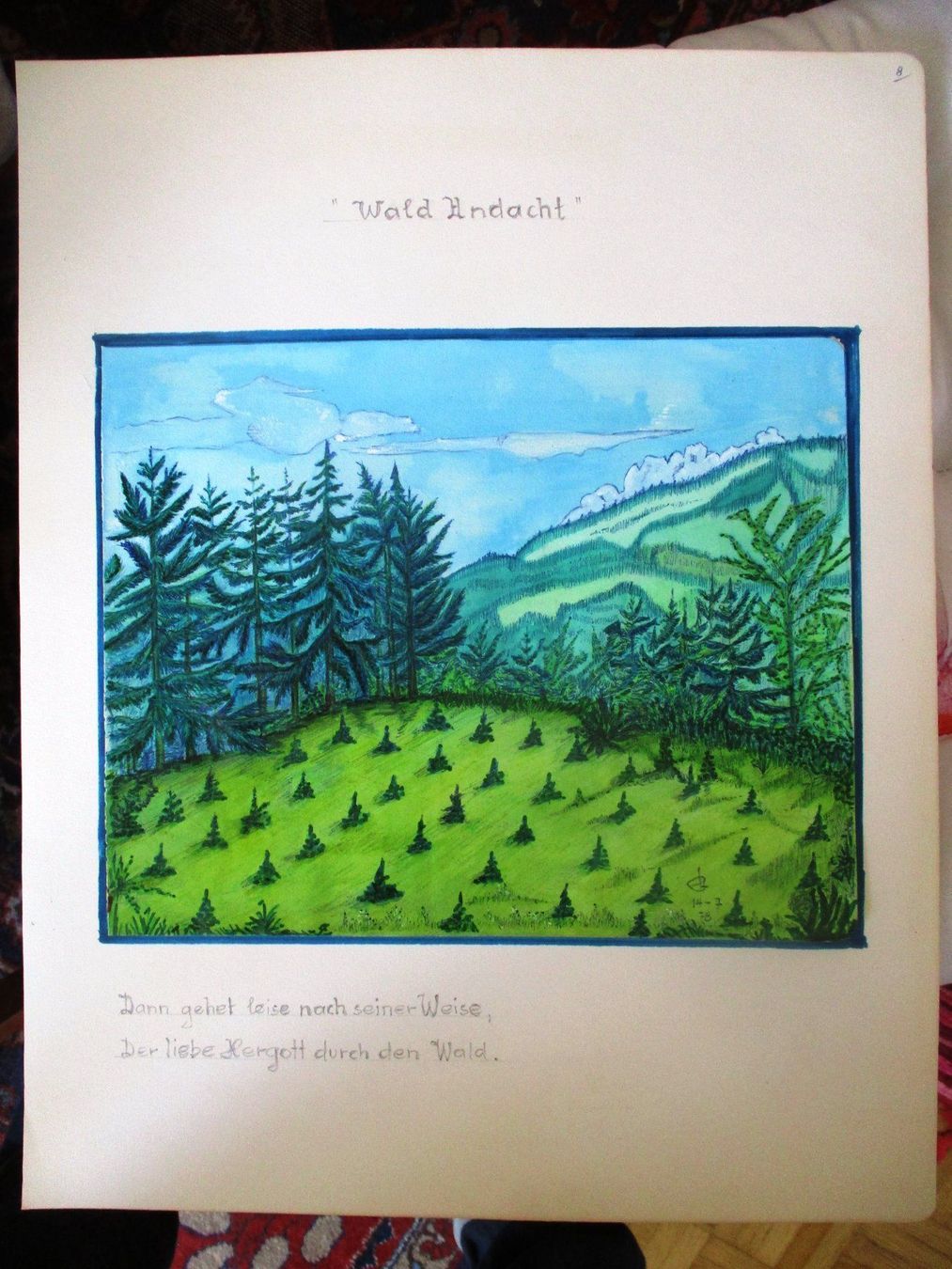 Dipinti: ***Malerei*** Ph. Lang, "Wald Andacht, 14-7-78" – Usato da Pratteln venduto da Bluebird97 4