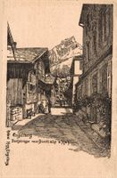 Engelberg. Dorfstrasse mit Bierlialp und Hahnen