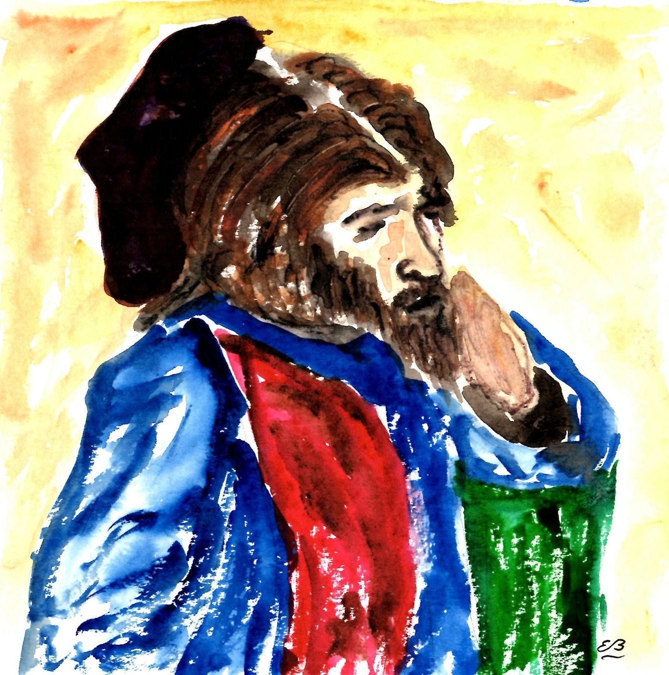 Dipinti: Aquarell: Alter Mann – Nuovo (secondo la descrizione) da Fribourg venduto da erw_68dx