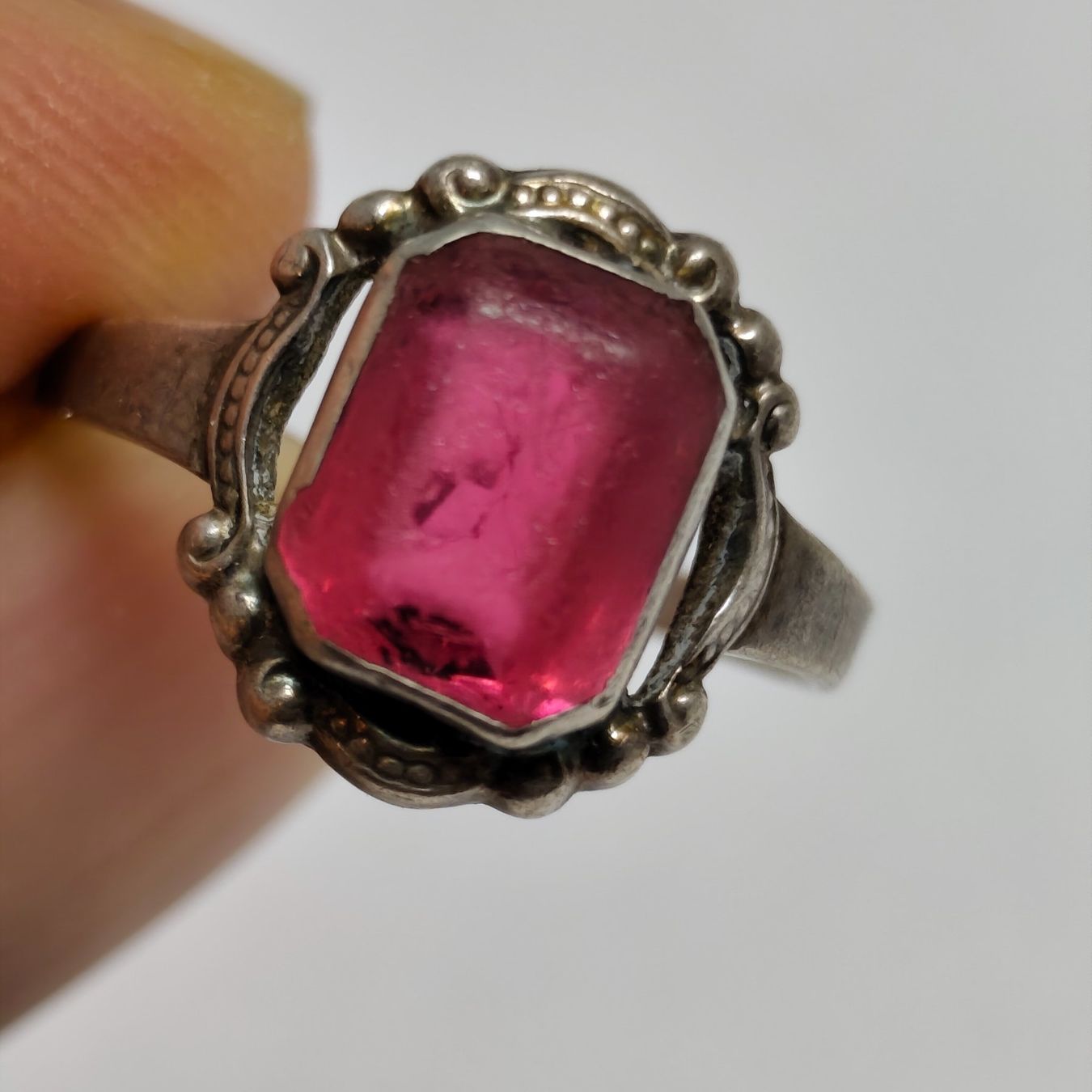 Bagues: Vintage Silberring 800 mit rotem glass #B2 – D'occasion à Châtelaine par Tropic.Watch2 5