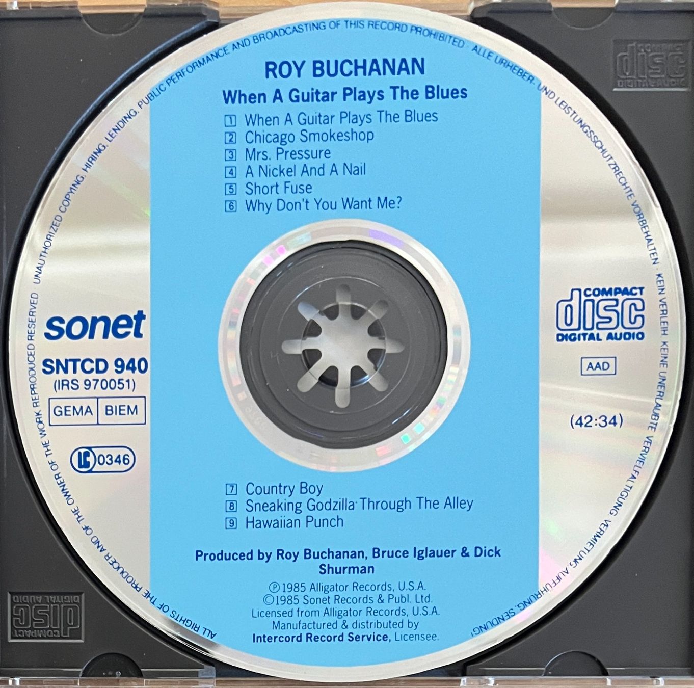 CDs: ROY BUCHANAN / When A Guitar Plays The Blues – Gebraucht aus Bischofszell von kustavi 2