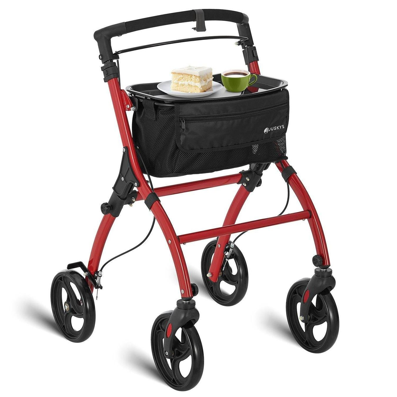 Ausili per la deambulazione: Aluminium Wohnungsrollator Rot – Nuovo e nell'imballaggio originale da Salmsach venduto da jamb-all-you-need