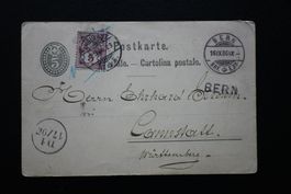 Alte Postkarte Bern 1886 gelaufen
