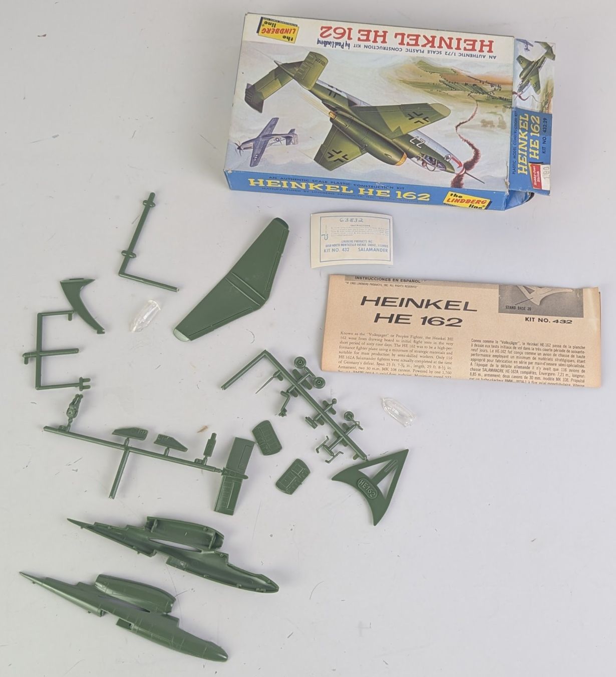 Kit di modellismo & Modellini statici: 1965 Lindberg 1/72 Scale Heinkel HE 162 Model Kit – Nuovo (secondo la descrizione) da Zürich venduto da 1.Simon 6