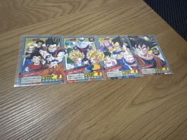 4 cartes Dragon Ball Super Battle Bandai 1995 lot