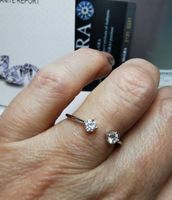 Bague argent avec diamants de moissanite de 0,072 ct GRA