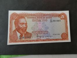 Kenya 1978, 5 Shillingi  ungefaltet