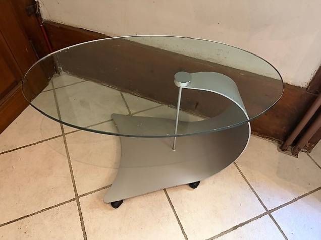 Tavoli: Table basse en verre 850 x 490 mm – Usato da Valangin venduto da Saga2078