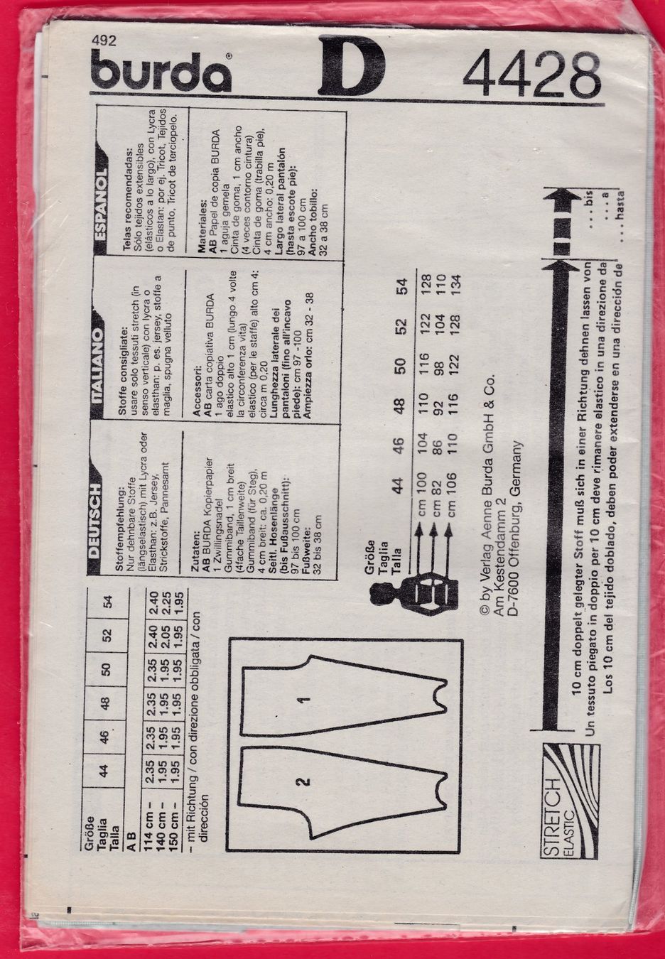 Cartamodelli: BURDA SUPER EASY, 4428 – Usato da Oberrieden venduto da Gebirgsstelze 1