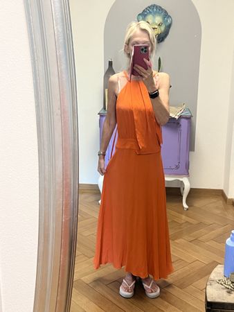 Marella Dress Seide Gr.34/36 orange bezaubernd neu