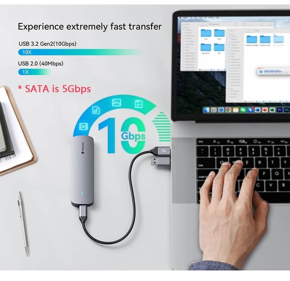 Dischi rigidi: NVMe SSD-Gehäuse M 2 SATA Externes Gehäuse – Nuovo e nell'imballaggio originale da Unterägeri venduto da RmOnline 6