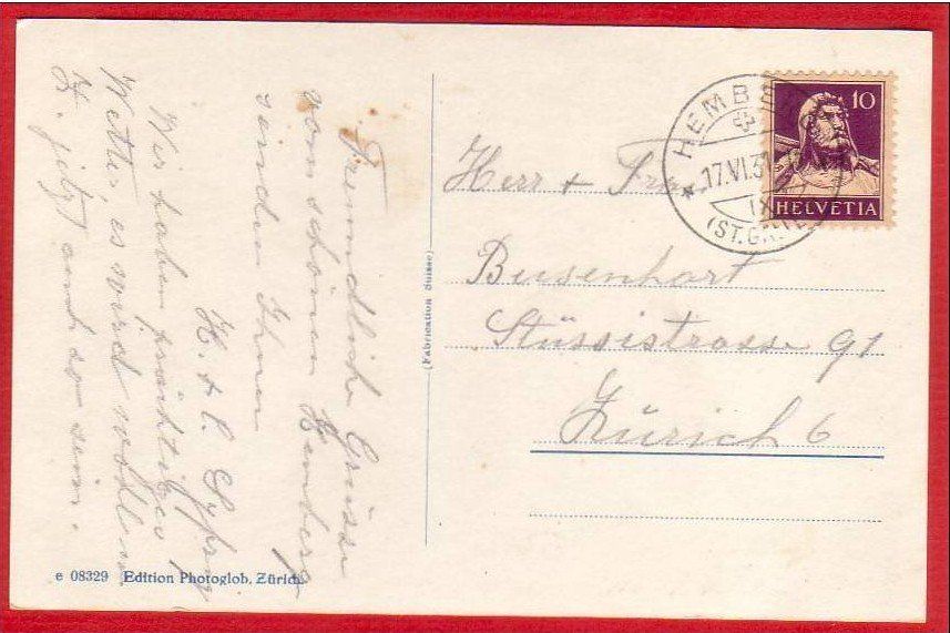 Cartoline postali: HEMBERG, PENSION SENNHAUSER 1931 – Usato da Grüningen venduto da Kartenlaube 1