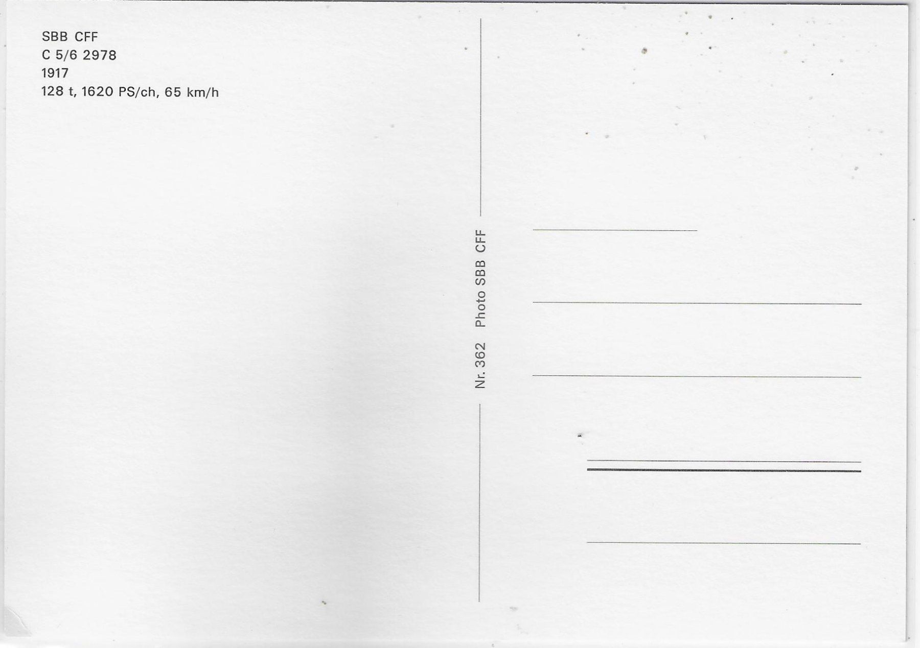 Cartoline postali: SBB CFF FFS - Lok C 5/6 2978 von 1917 – Usato da Ettingen venduto da Kartenplanet 1